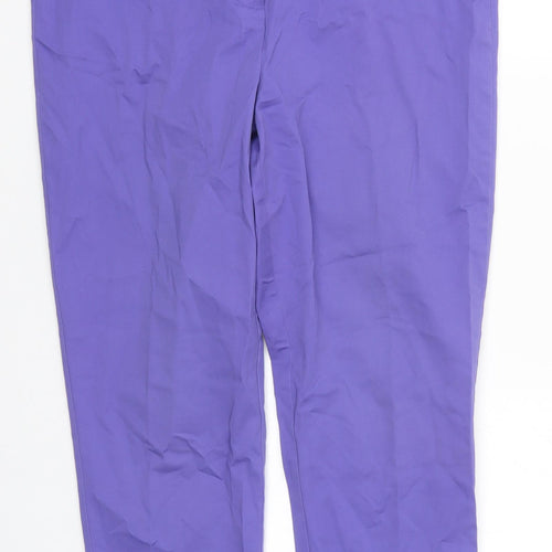 Marks and Spencer Womens Purple  Polyester Trousers  Size 34 in L25 in Regular Hook & Eye