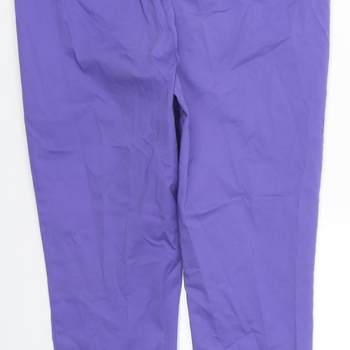 Marks and Spencer Womens Purple  Polyester Trousers  Size 34 in L25 in Regular Hook & Eye
