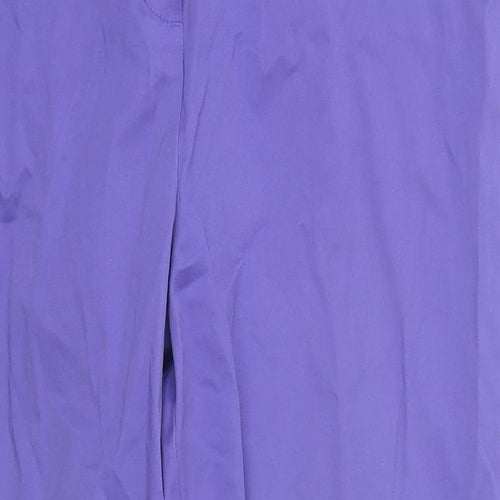 Marks and Spencer Womens Purple  Polyester Trousers  Size 34 in L25 in Regular Hook & Eye
