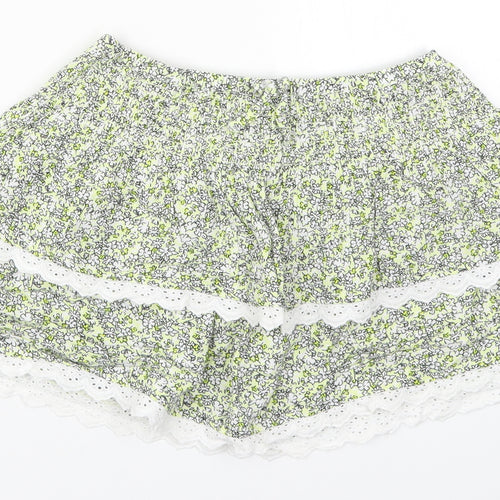 Marks and Spencer Girls Green Flecked Viscose Mini Skirt Size 9-10 Years  Regular