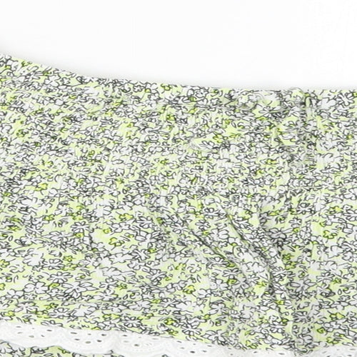Marks and Spencer Girls Green Flecked Viscose Mini Skirt Size 9-10 Years  Regular