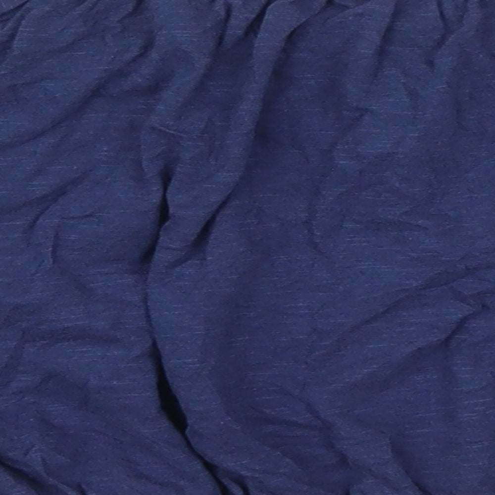 Miss Selfridge Womens Blue  Cotton Cropped T-Shirt Size 8 Round Neck