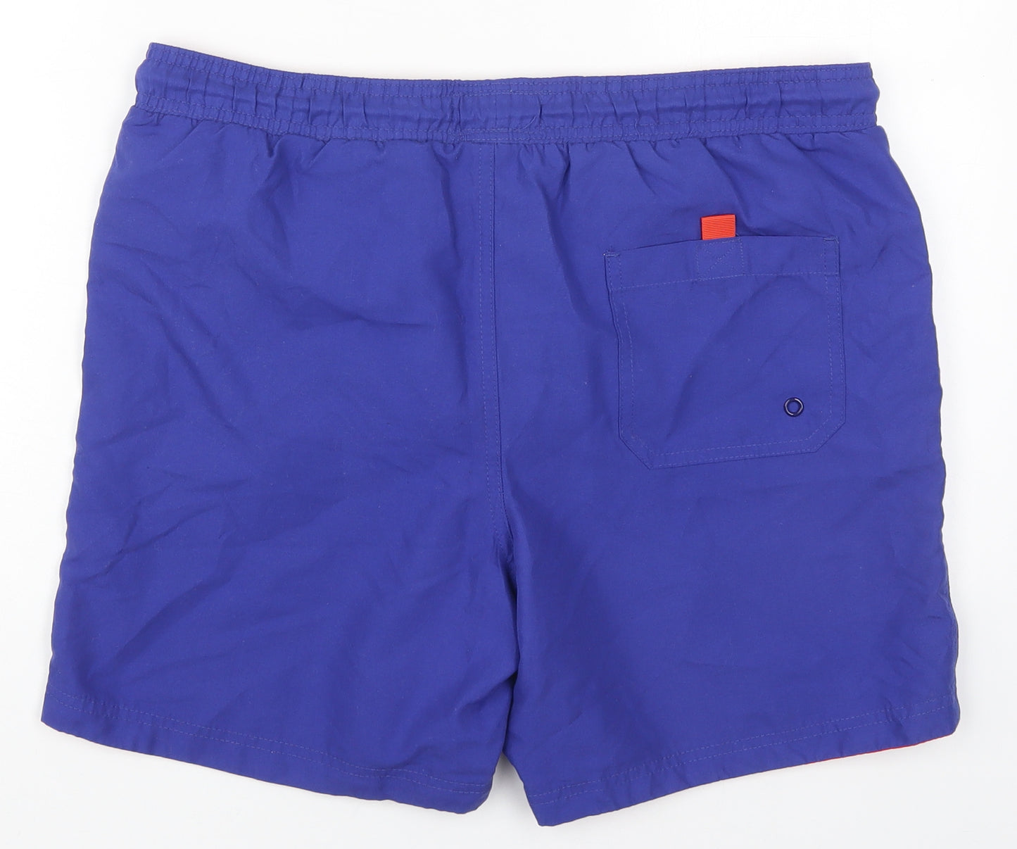Easy Mens Blue  Polyester Bermuda Shorts Size M L6 in Regular Drawstring - Swim Shorts
