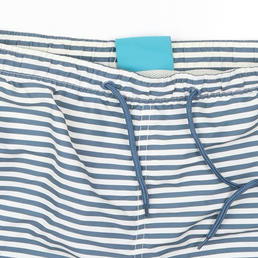Cedar Wood State Mens Blue Striped Polyester Bermuda Shorts Size M  Regular Drawstring - Swim Shorts