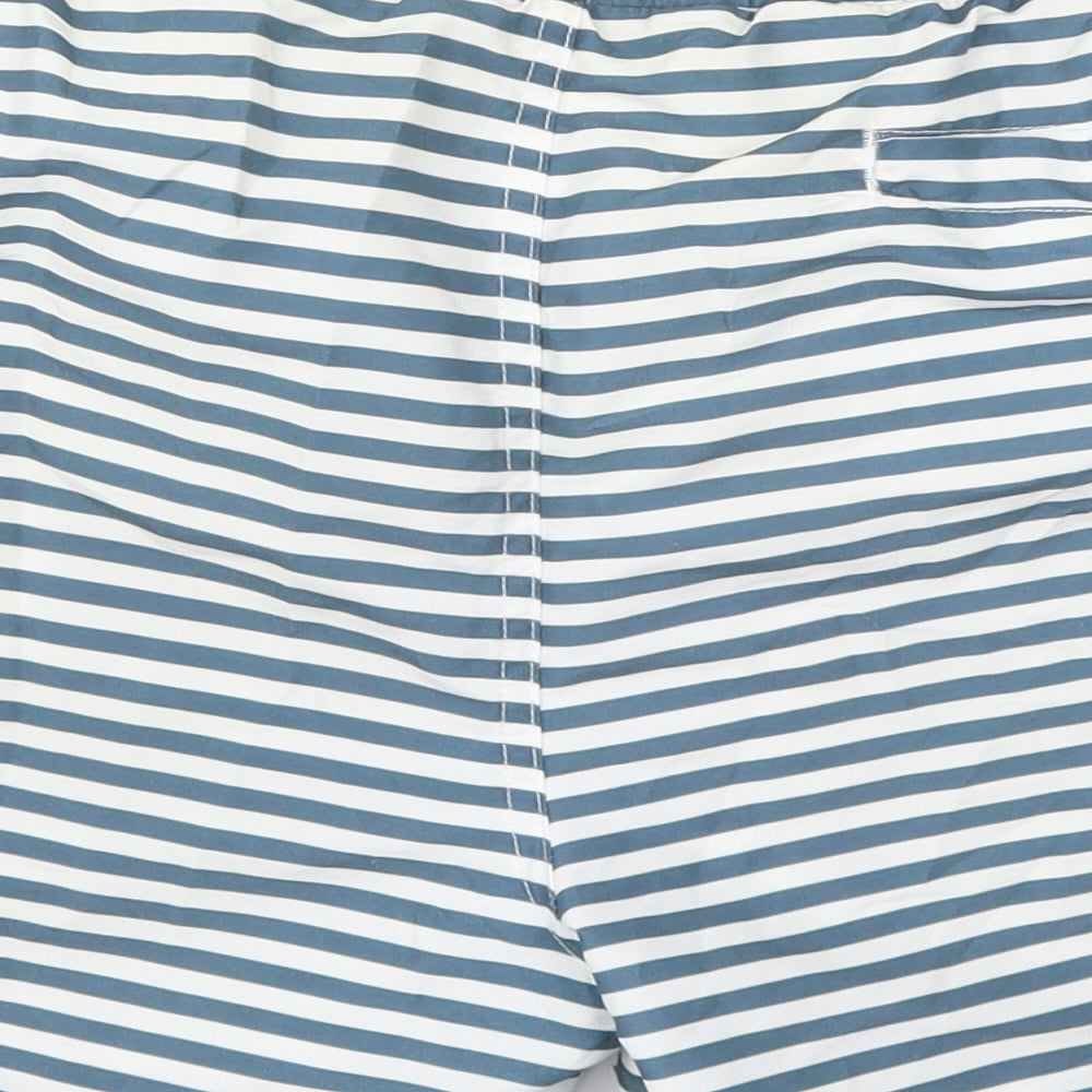 Cedar Wood State Mens Blue Striped Polyester Bermuda Shorts Size M  Regular Drawstring - Swim Shorts