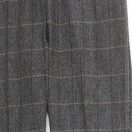 Cotton Traders Womens Grey Check Polyester Trousers  Size 16 L30 in Regular Button