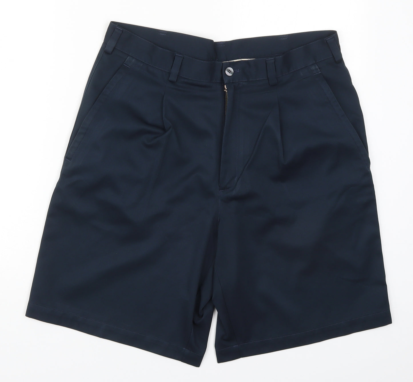 Nike Mens Blue  Polyester Bermuda Shorts Size 34 L9 in Regular Button - gOLF