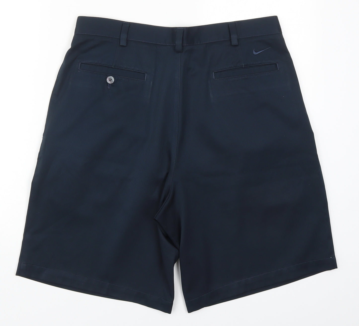 Nike Mens Blue  Polyester Bermuda Shorts Size 34 L9 in Regular Button - gOLF