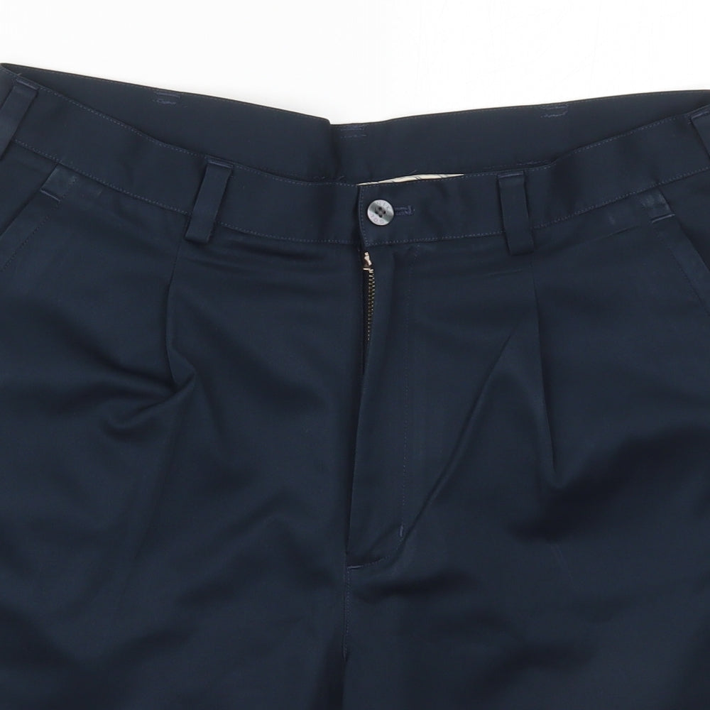 Nike Mens Blue  Polyester Bermuda Shorts Size 34 L9 in Regular Button - gOLF