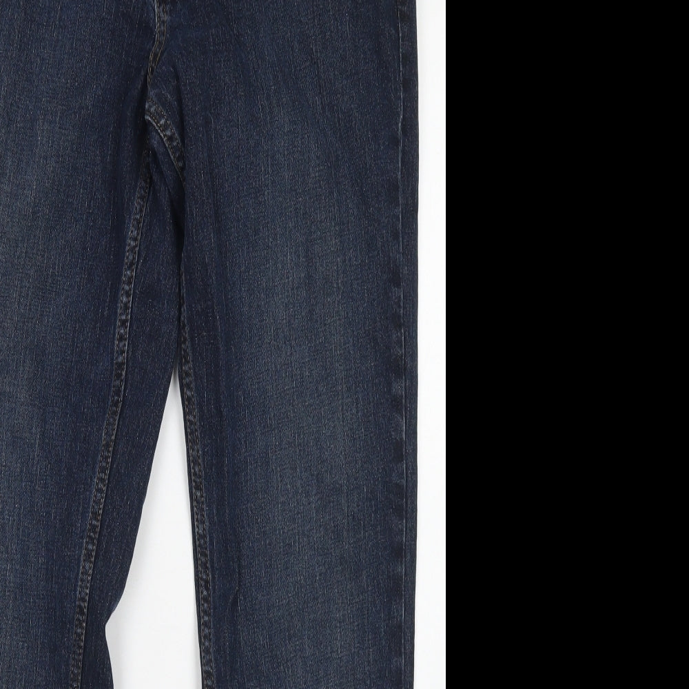 TU Mens Blue  Cotton Straight Jeans Size 32 in L30 in Regular Button