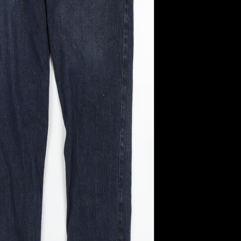 TU Mens Blue  Cotton Straight Jeans Size 32 in L30 in Regular Button
