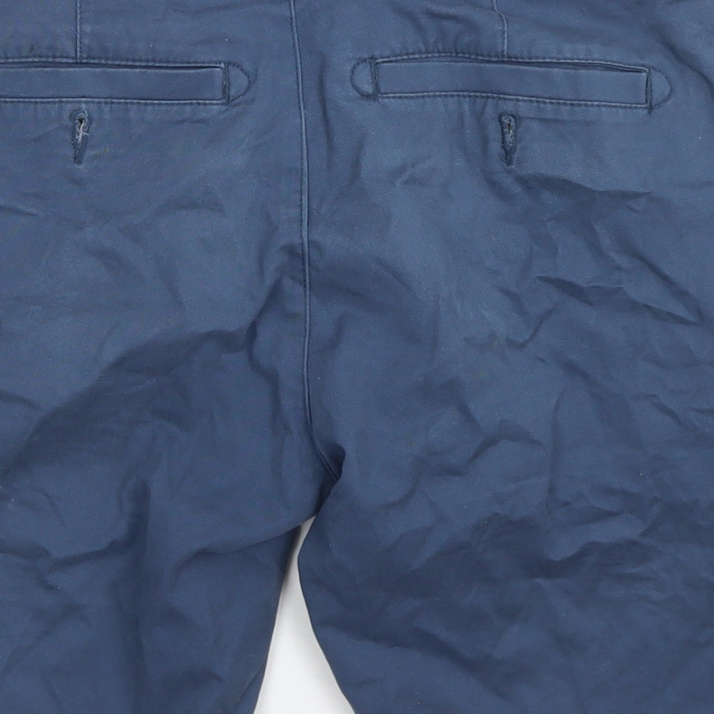 NEXT Mens Blue  Cotton Chino Shorts Size 30 in L8 in Regular Button