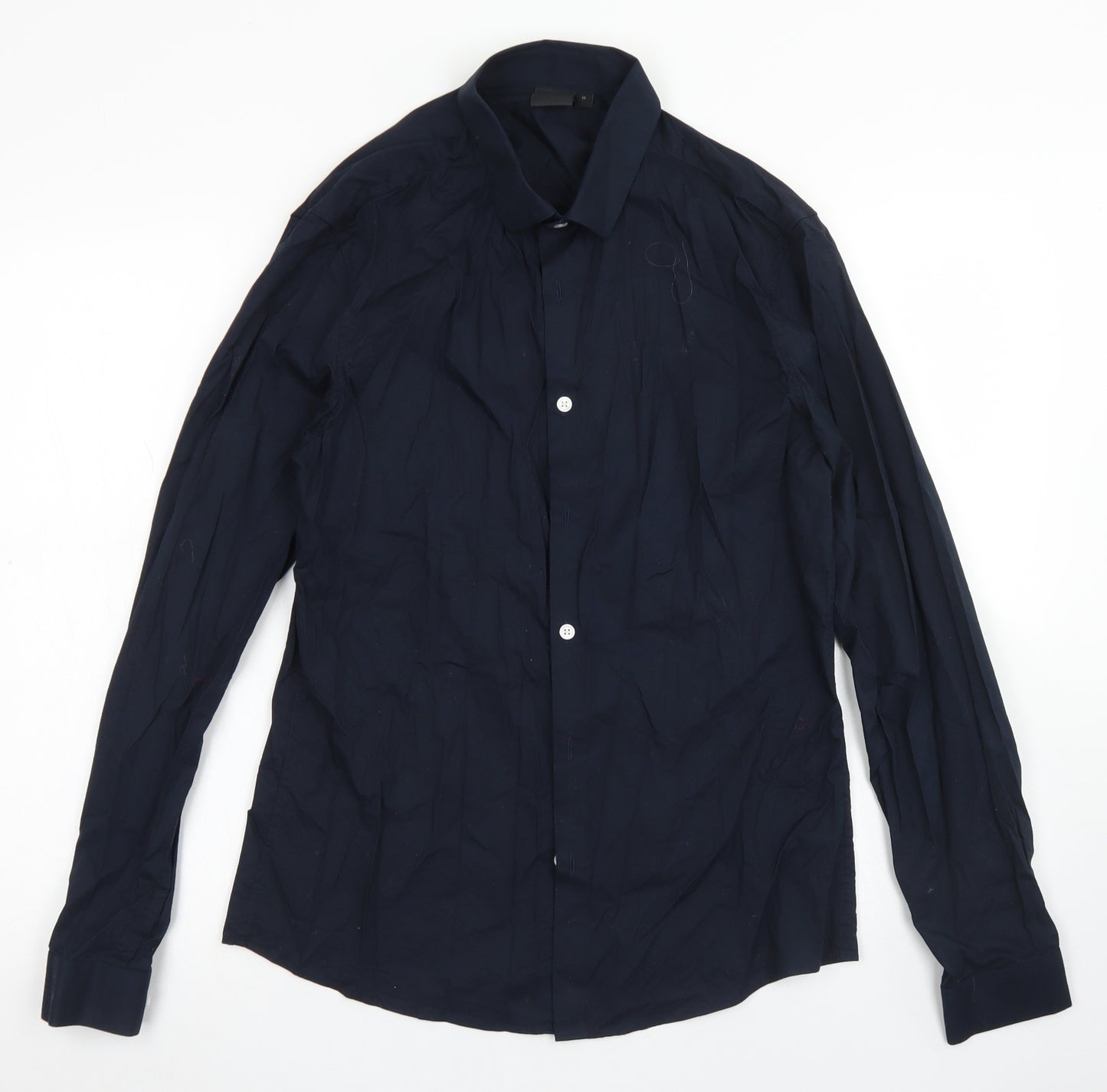ASOS Mens Blue  Cotton  Button-Up Size M Collared Button