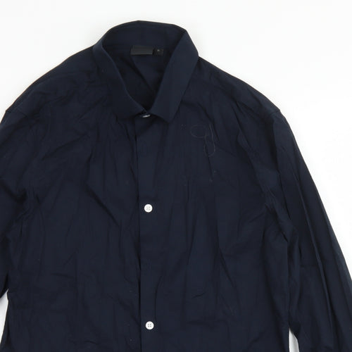 ASOS Mens Blue  Cotton  Button-Up Size M Collared Button