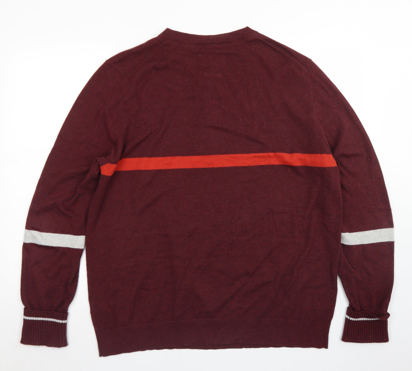 Fatface Mens Red Crew Neck  Cotton Pullover Jumper Size 2XL