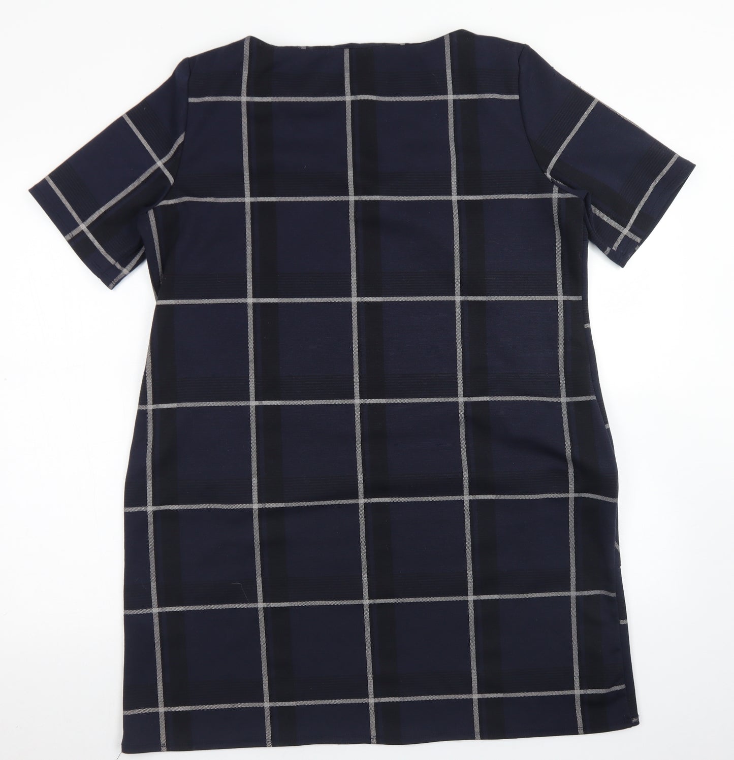 Dorothy Perkins Womens Blue Plaid Polyester A-Line  Size 18  Off the Shoulder