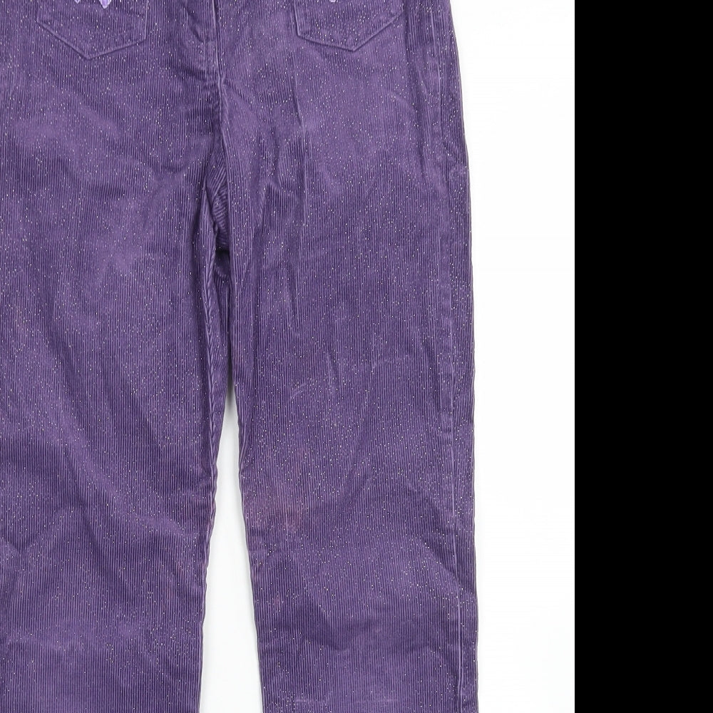 NEXT Girls Purple  Cotton Flared Jeans Size 10 Years  Regular Button - Butterfly