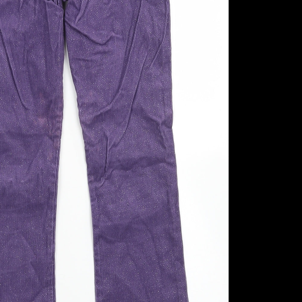 NEXT Girls Purple  Cotton Flared Jeans Size 10 Years  Regular Button - Butterfly