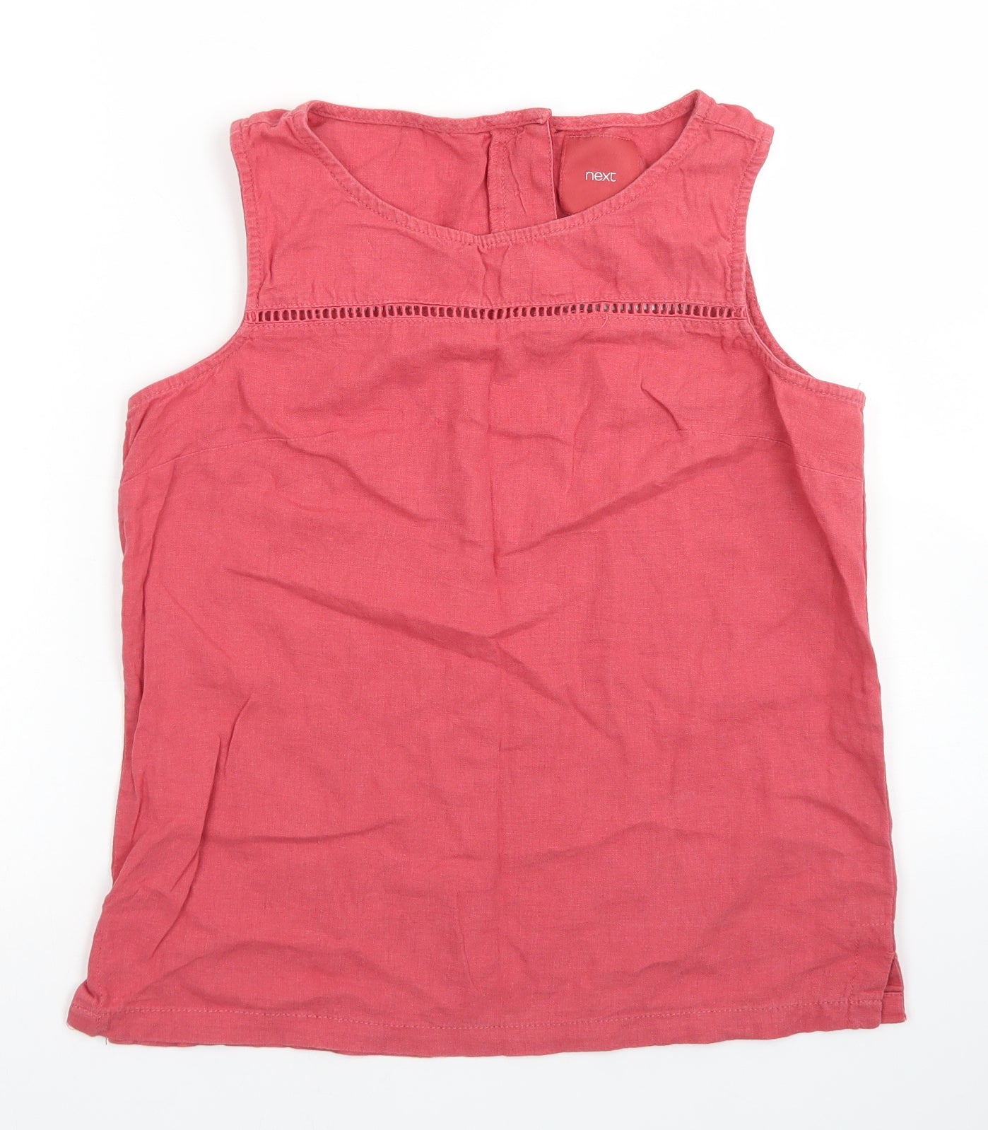 NEXT Womens Red  Linen Basic Tank Size 8 Crew Neck