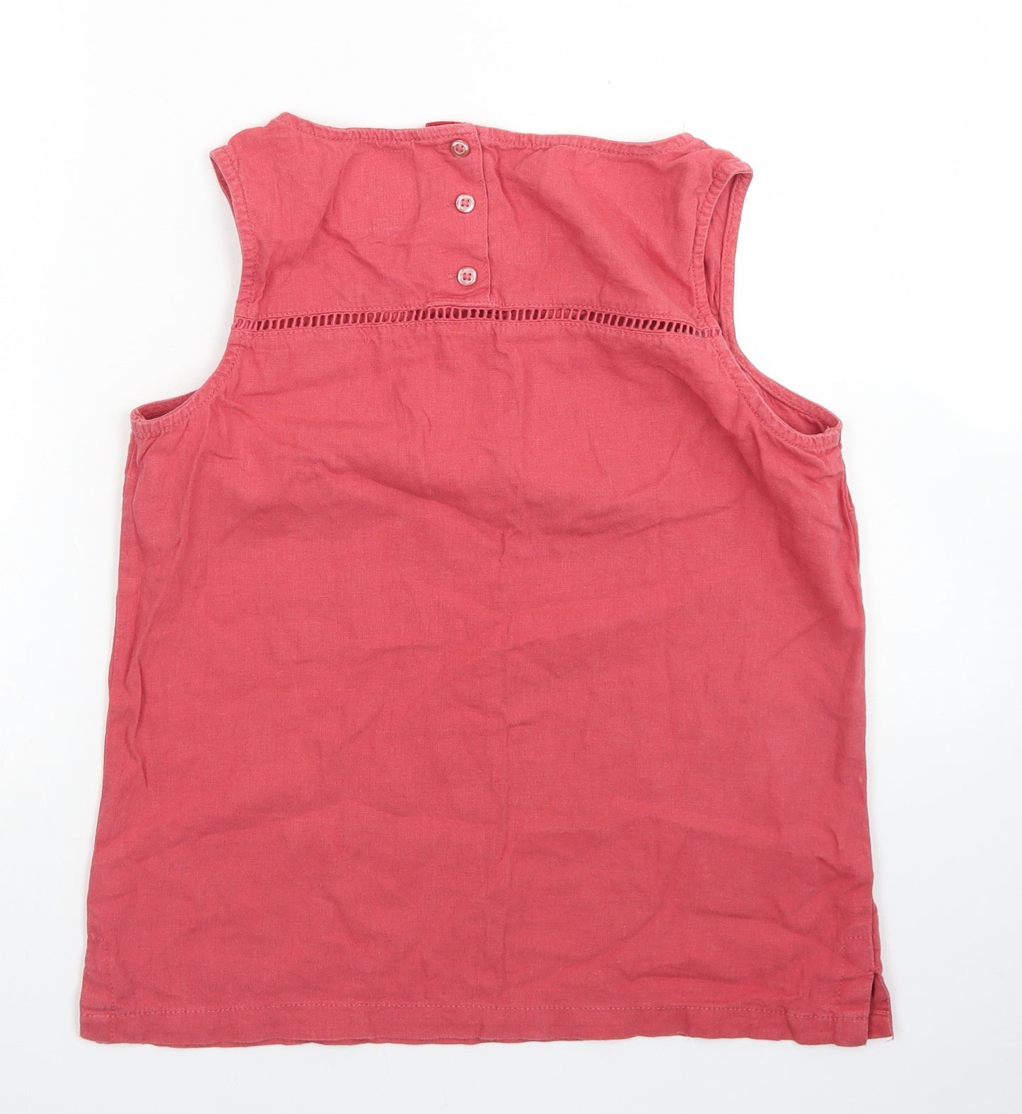 NEXT Womens Red  Linen Basic Tank Size 8 Crew Neck