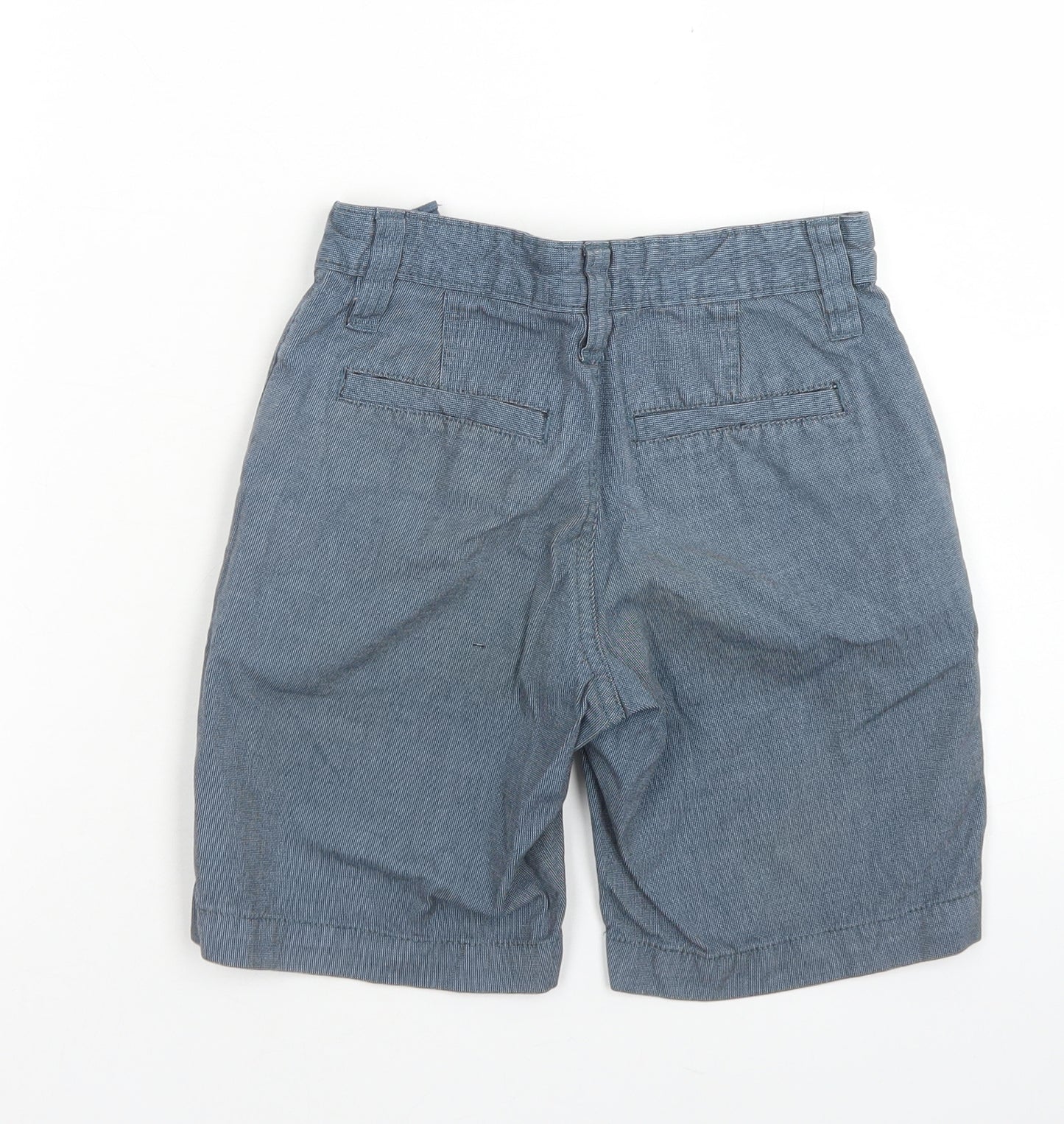Gap Boys Blue Check Cotton Chino Shorts Size 6 Years  Regular Hook & Eye
