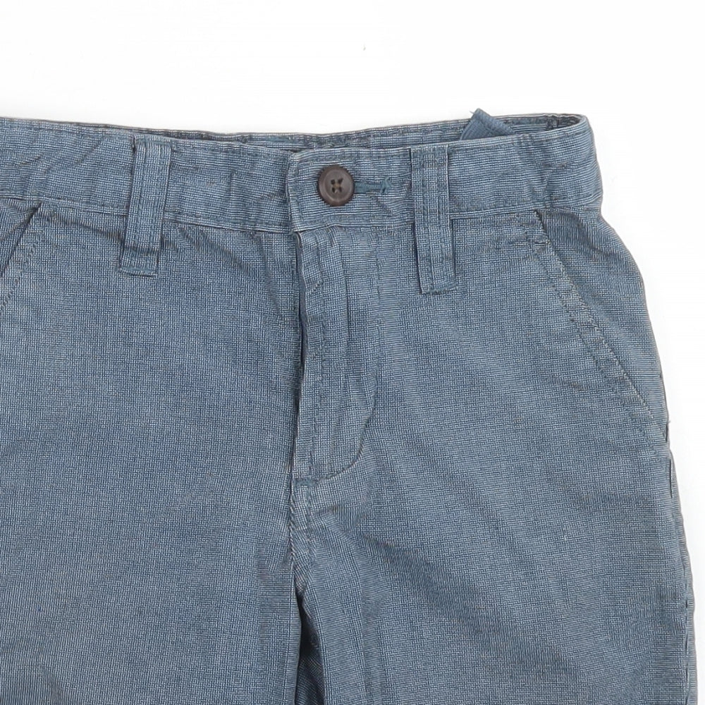 Gap Boys Blue Check Cotton Chino Shorts Size 6 Years  Regular Hook & Eye