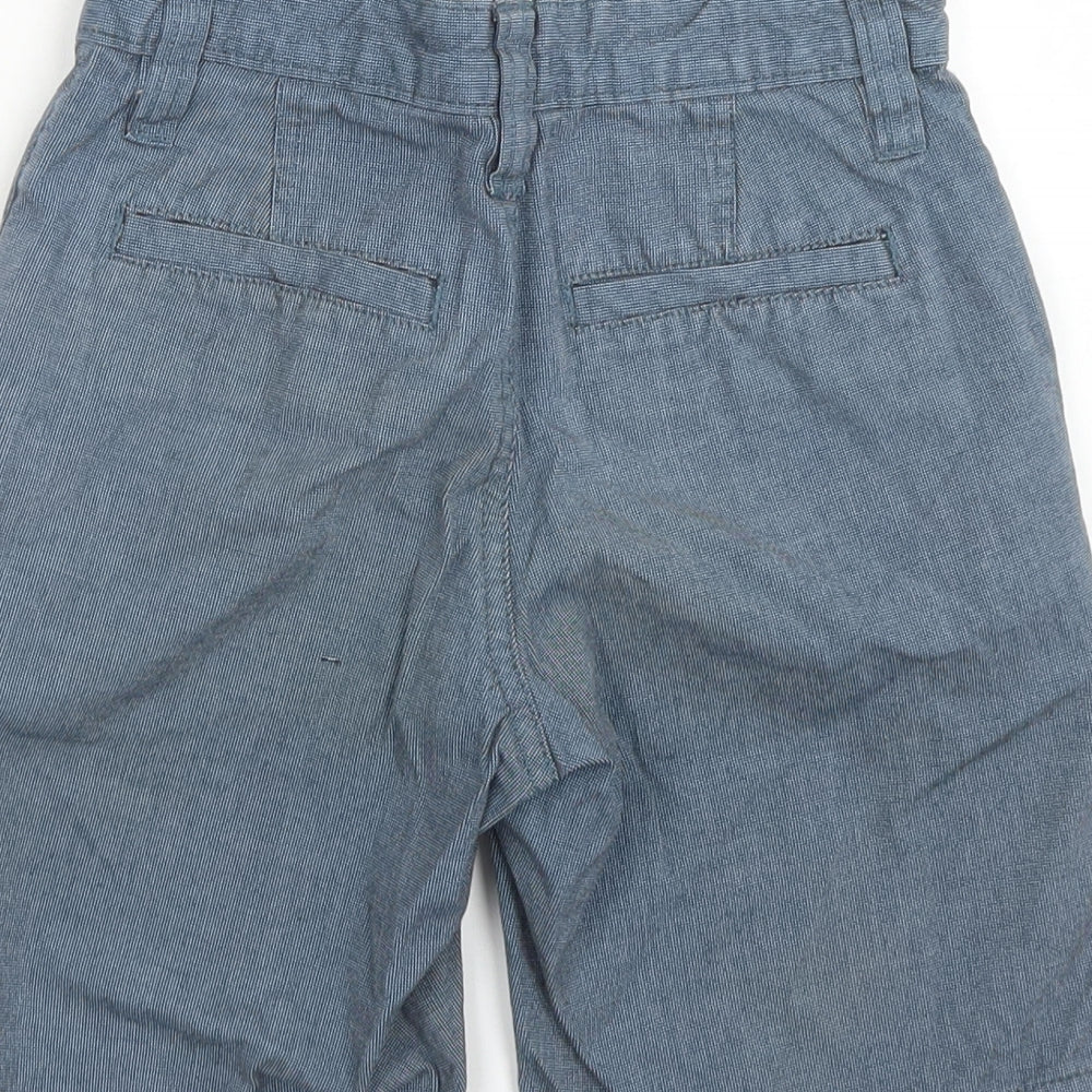 Gap Boys Blue Check Cotton Chino Shorts Size 6 Years  Regular Hook & Eye