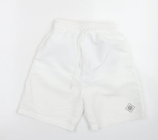 Aeropostale Mens White  Polyester Athletic Shorts Size XS L6 in Regular Drawstring