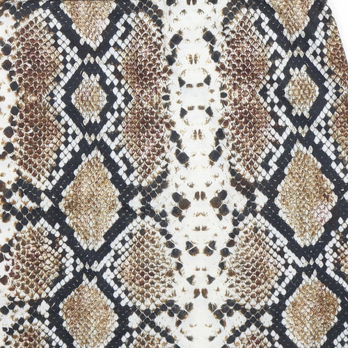 PRETTYLITTLETHING Womens Multicoloured Animal Print Polyester Mini Skirt Size 8
