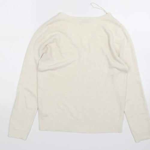 BHS Womens Beige V-Neck  Acrylic Pullover Jumper Size 10