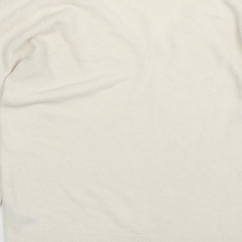 BHS Womens Beige V-Neck  Acrylic Pullover Jumper Size 10
