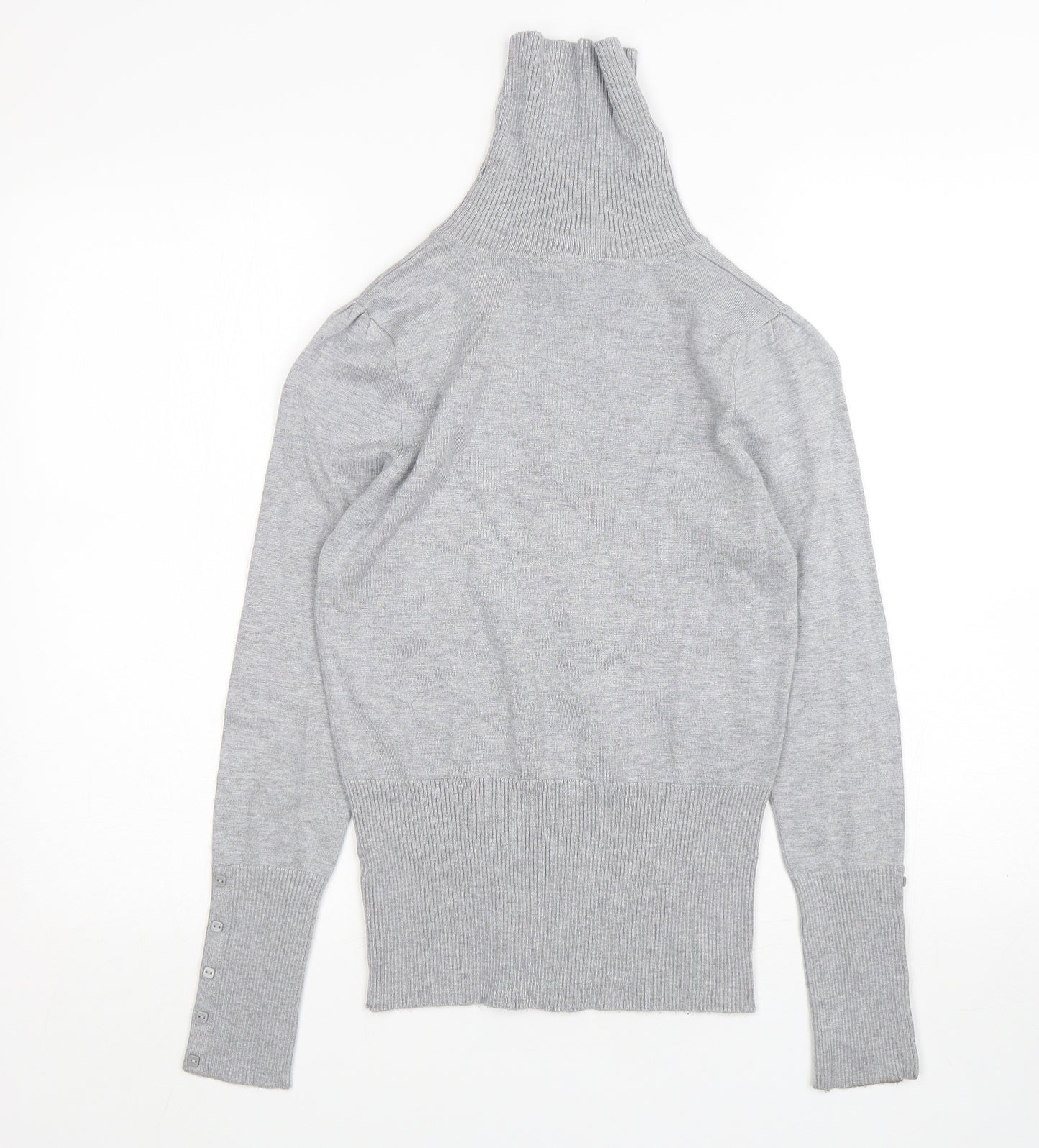 Debenhams Womens Grey Roll Neck  Viscose Pullover Jumper Size 12