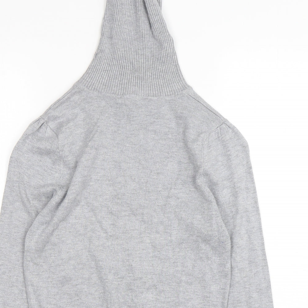 Debenhams Womens Grey Roll Neck  Viscose Pullover Jumper Size 12