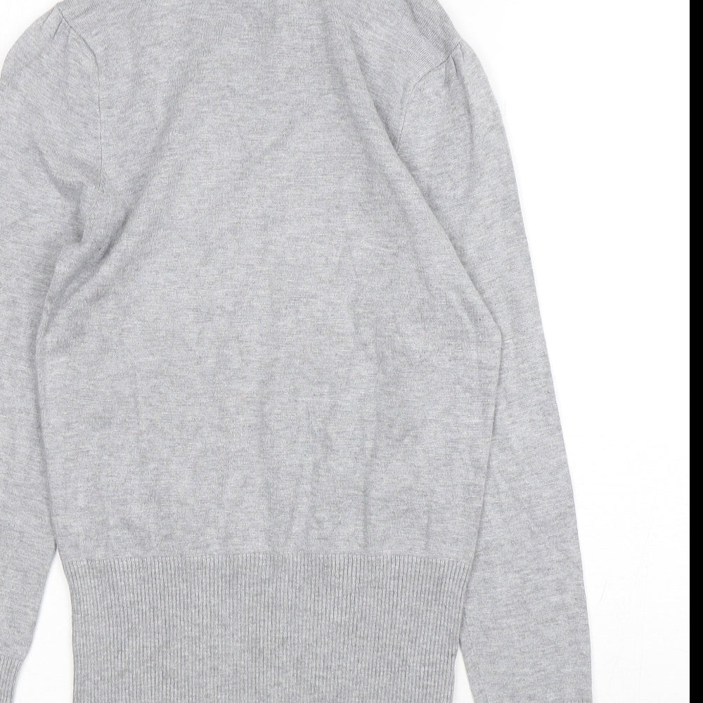 Debenhams Womens Grey Roll Neck  Viscose Pullover Jumper Size 12