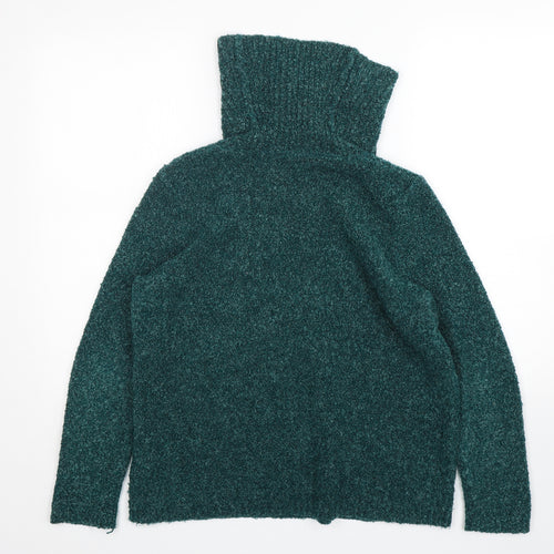 M&S Womens Green Roll Neck  Acrylic Pullover Jumper Size 14