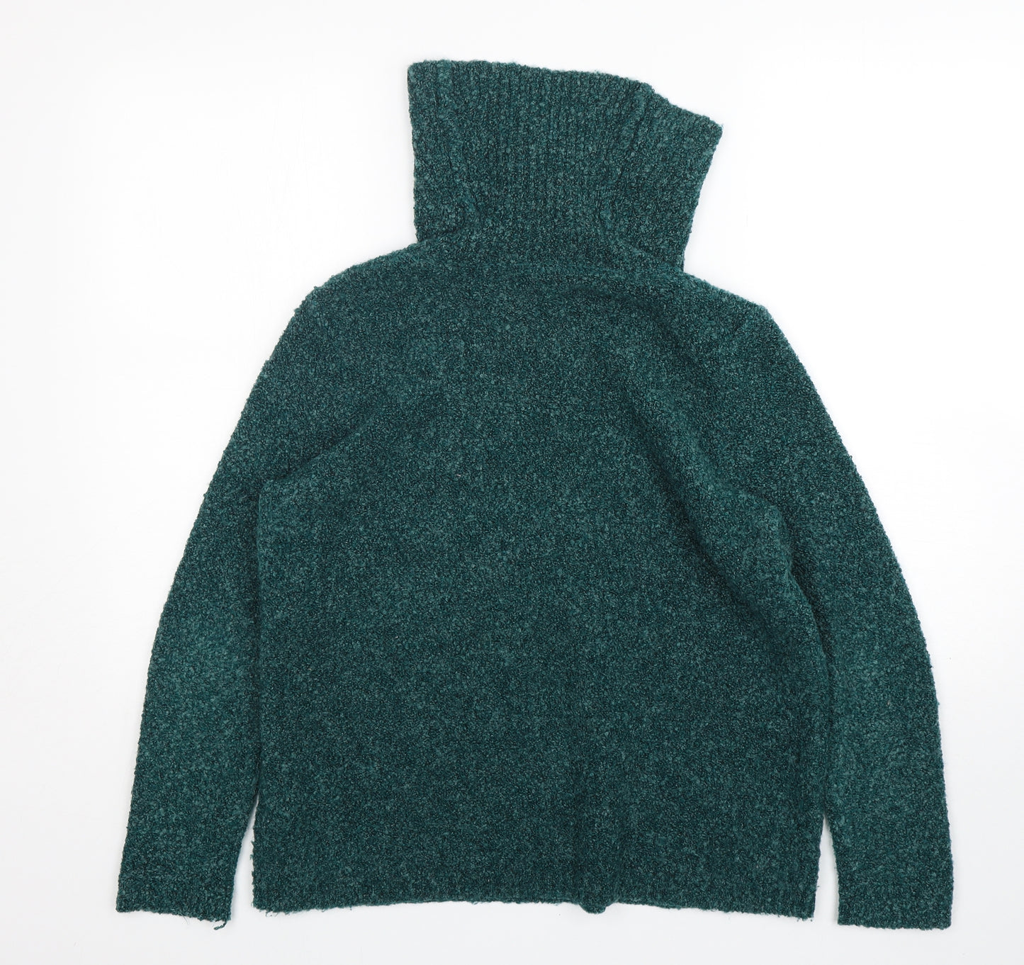 M&S Womens Green Roll Neck  Acrylic Pullover Jumper Size 14
