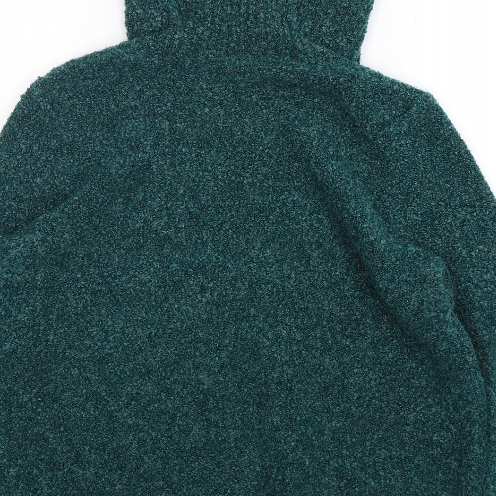 M&S Womens Green Roll Neck  Acrylic Pullover Jumper Size 14