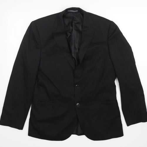 M&S Mens Black  Polyester Jacket Suit Jacket