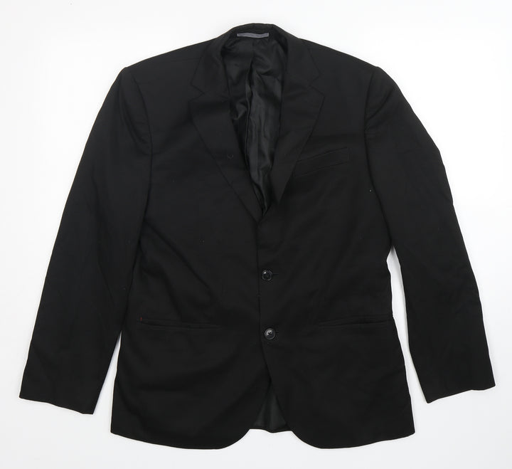 M&S Mens Black  Polyester Jacket Suit Jacket