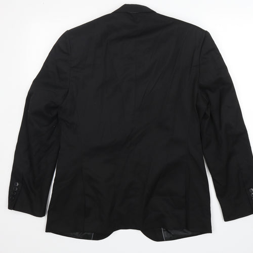 M&S Mens Black  Polyester Jacket Suit Jacket