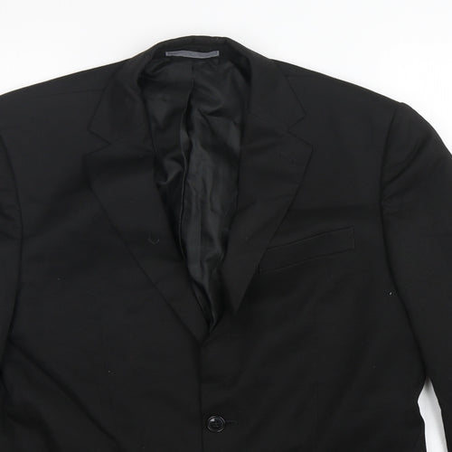 M&S Mens Black  Polyester Jacket Suit Jacket