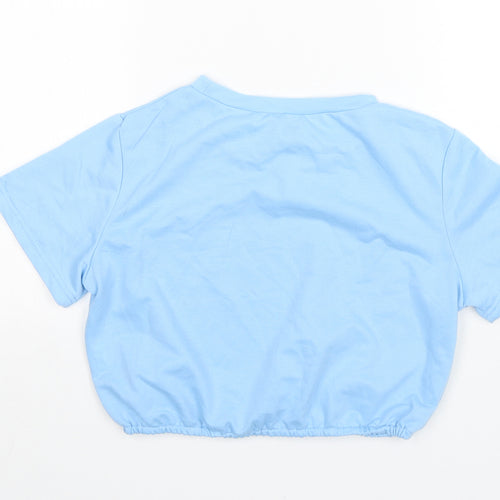 Shein  Girls Blue  Polyester Cropped T-Shirt Size S Round Neck