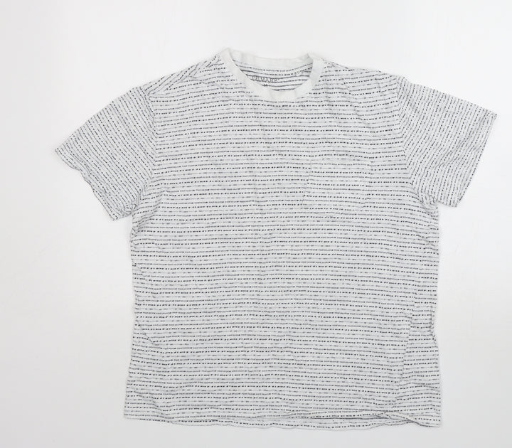 Primark Mens Multicoloured Striped Cotton T-Shirt Size M Round Neck