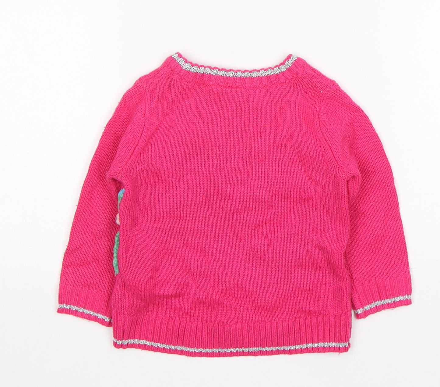 TU Girls Pink  Acrylic Pullover Jumper Size 9-12 Months   - Christmas