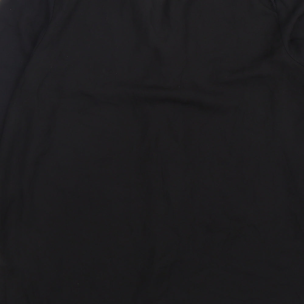 Primark Womens Black  Polyester Basic Button-Up Size 12 V-Neck