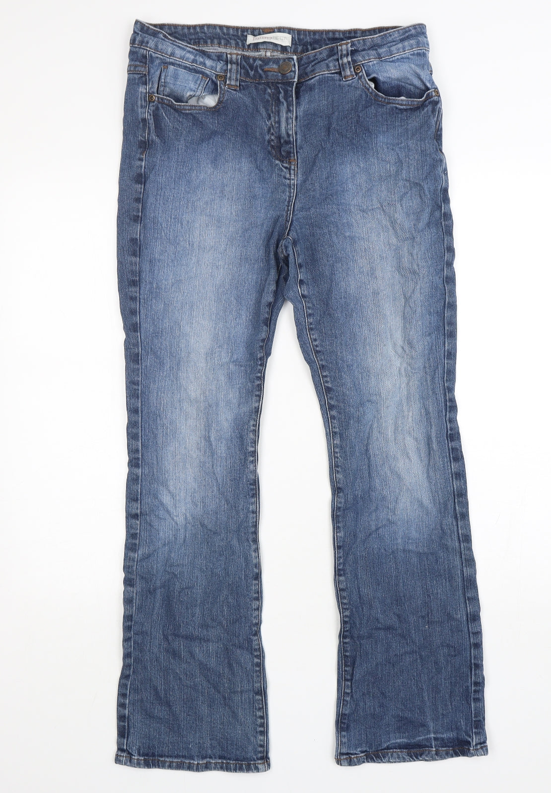 Papaya Womens Blue  Cotton Bootcut Jeans Size 14 L29 in Regular