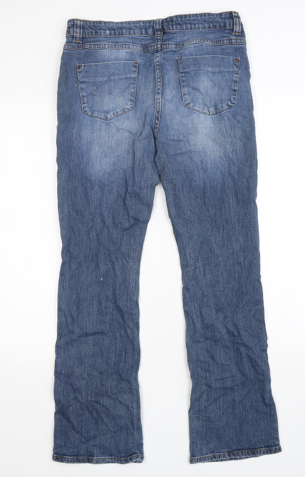 Papaya Womens Blue  Cotton Bootcut Jeans Size 14 L29 in Regular