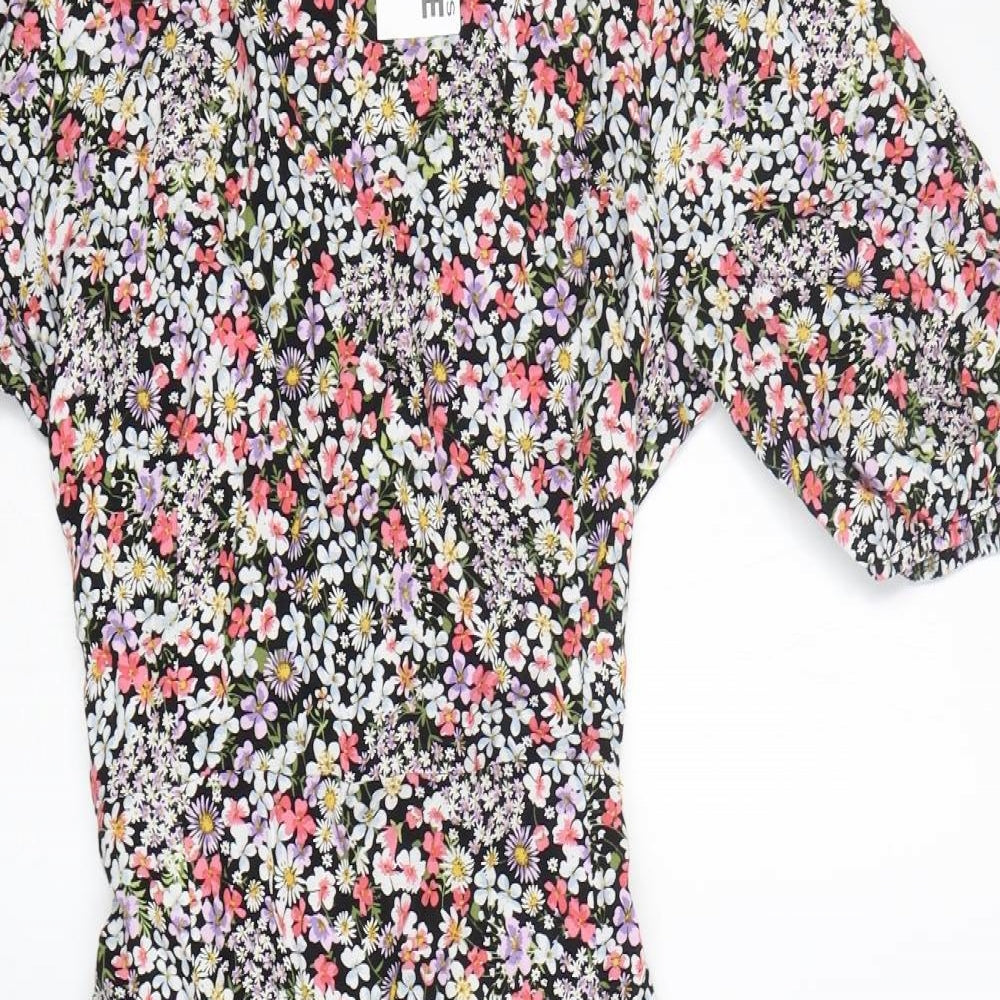 F&F Womens Multicoloured Striped Viscose Fit & Flare  Size 18  Round Neck