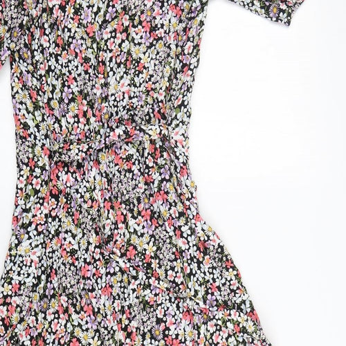 F&F Womens Multicoloured Striped Viscose Fit & Flare  Size 18  Round Neck