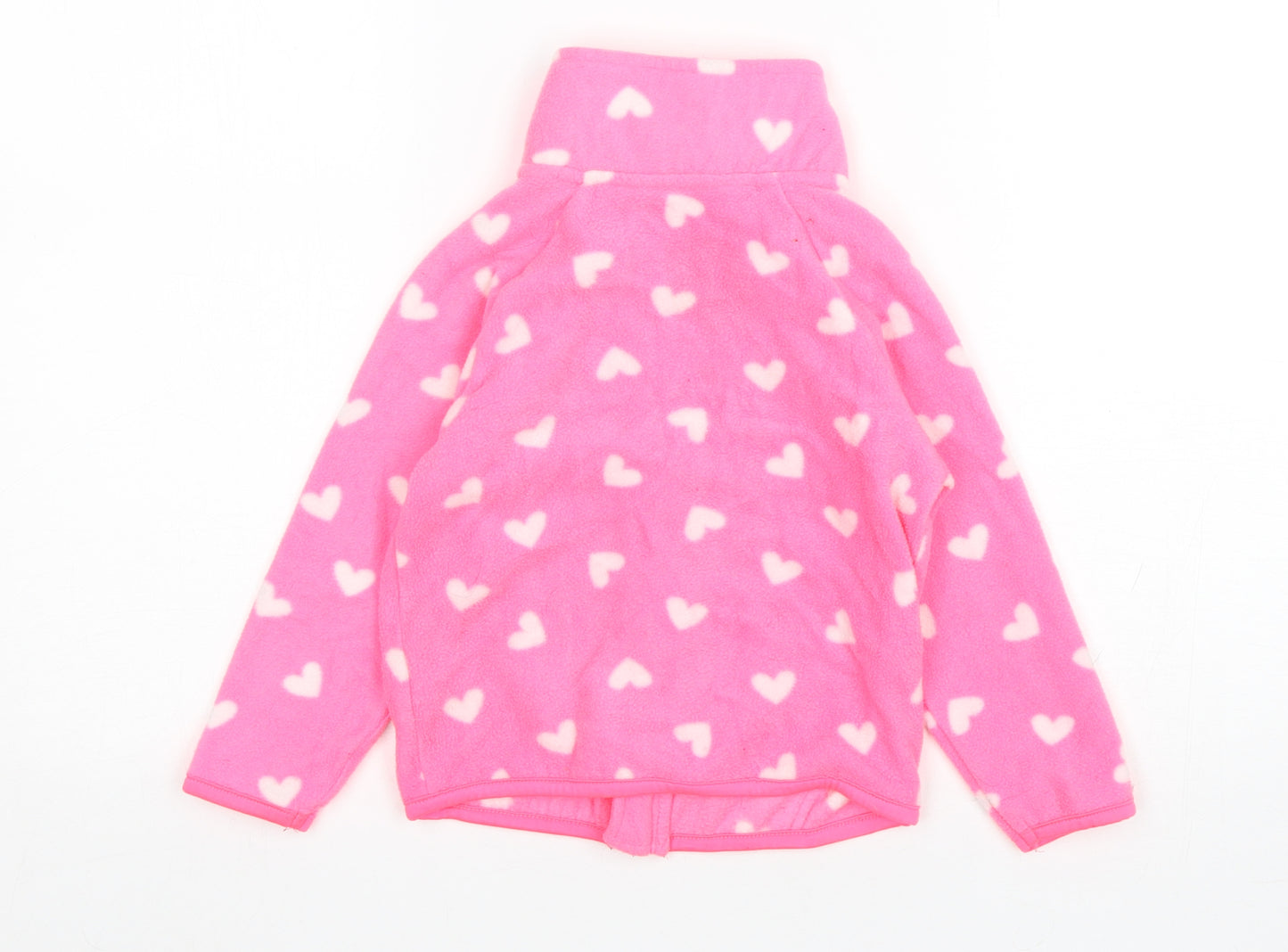 Primark Girls Pink Polka Dot Polyester Full Zip Sweatshirt Size 3-4 Years